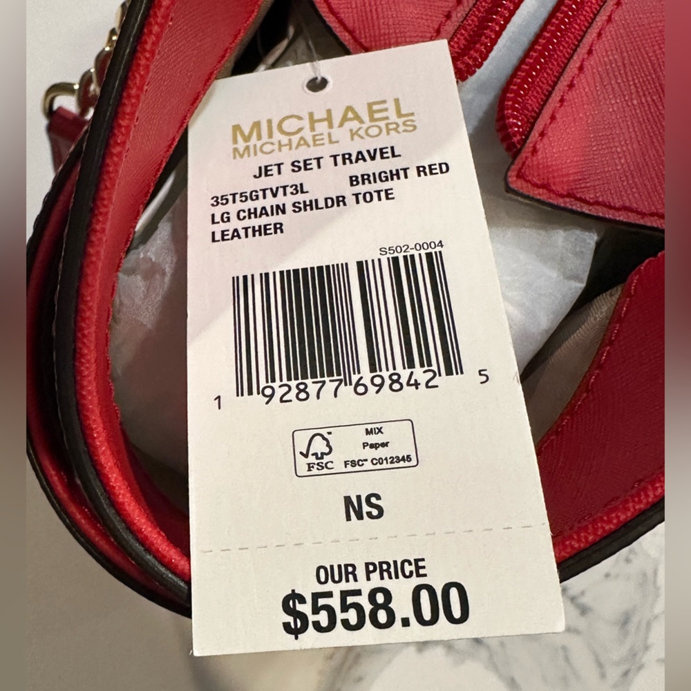 MICHAEL Michael Kors Jet Set Large Saffiano Leather Shoulder Bag NWT - Picture 6 of 11